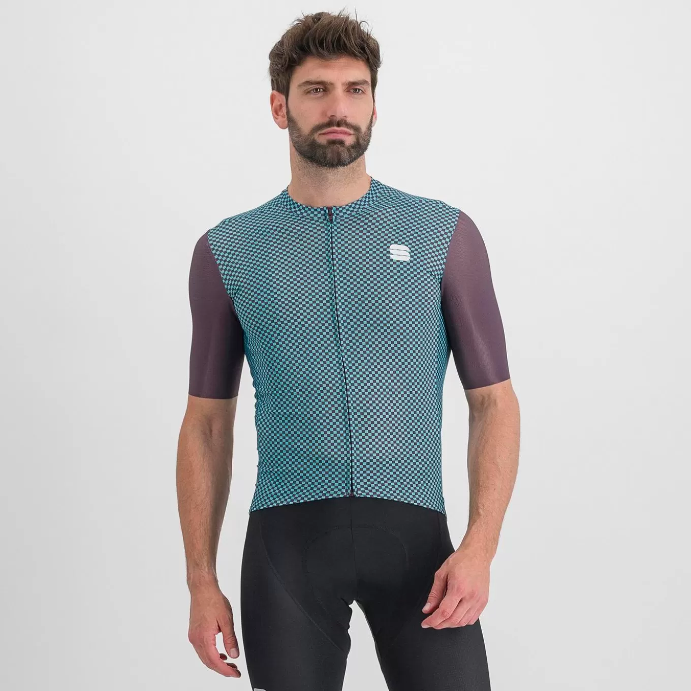 Sportful Maillots^CHECKMATE JERSEY HUCKLEBERRY BLUE RADIANCE