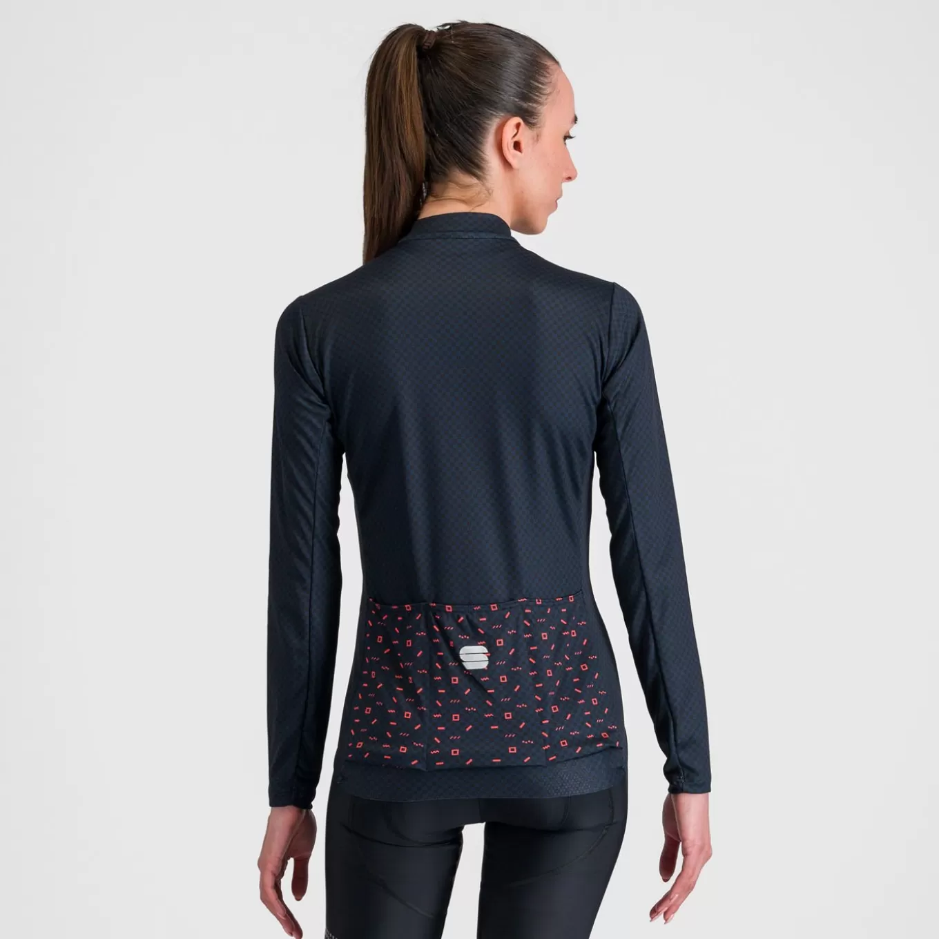 Sportful Route | Maillots^CHECKMATE W THERMAL JERSEY BLACK GALAXY BLUE POMPELMO